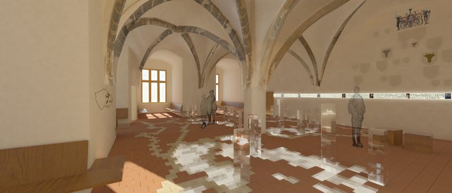 Vizualizace expozice Pernštejnská rezidence - gotický sál